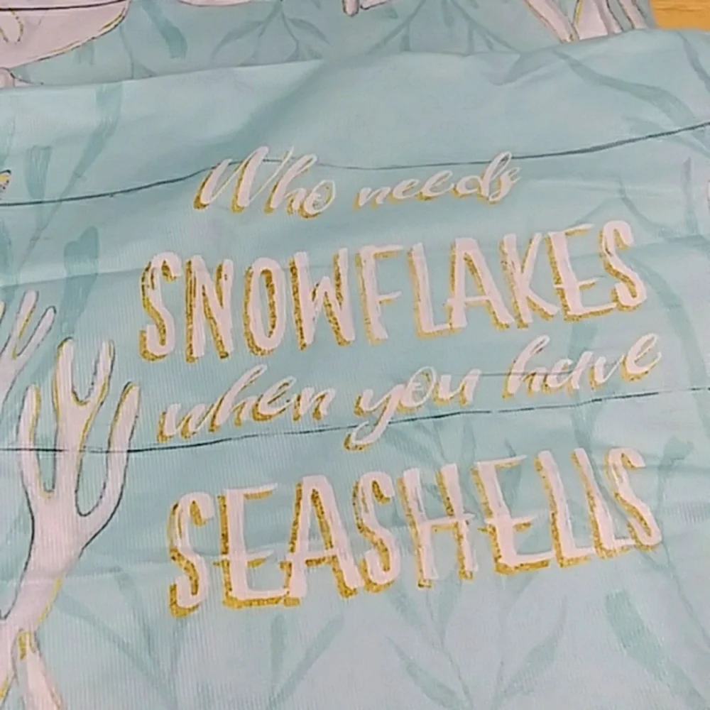 Christmas Beach Theme pastels with seashells pillow covers Nwot